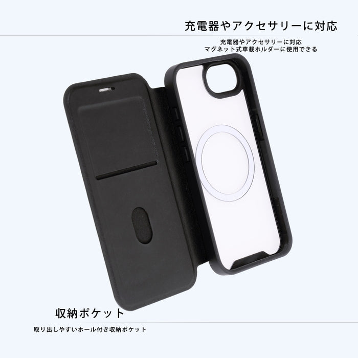 クリアフリップケース マグネット マグネット充電対応