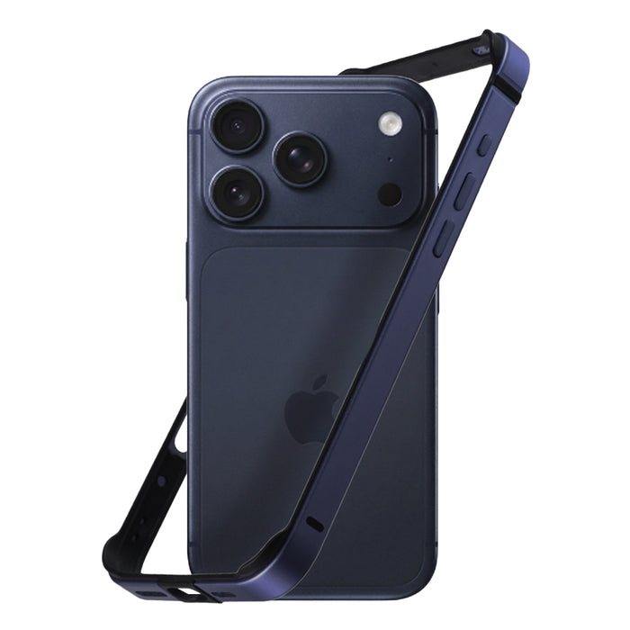 iPhone 17 Pro Max / アルミバンパー 一体美 / シルバー / ディープブルー
