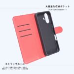 手帳型レザーケース シンプル マグネット