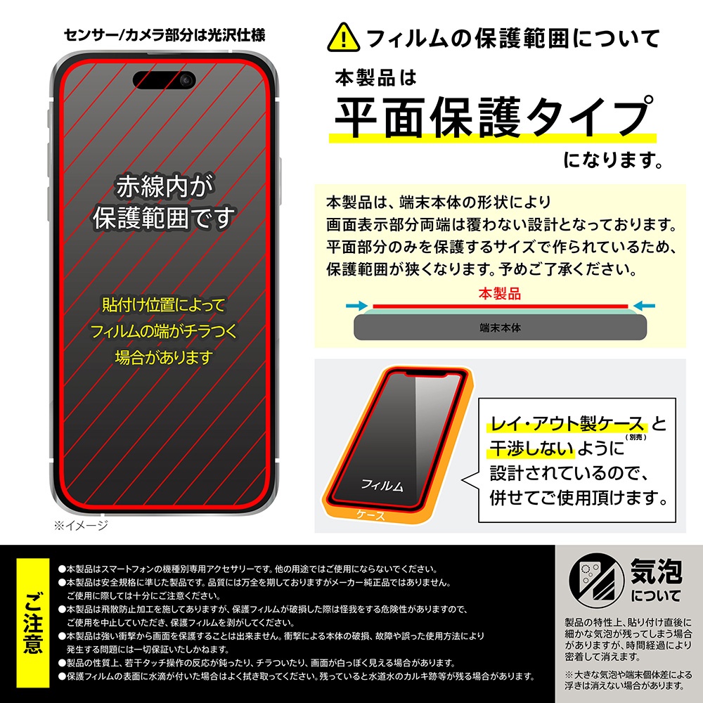ガラスフィルム マルチケースフィット 硬度10H 反射防止