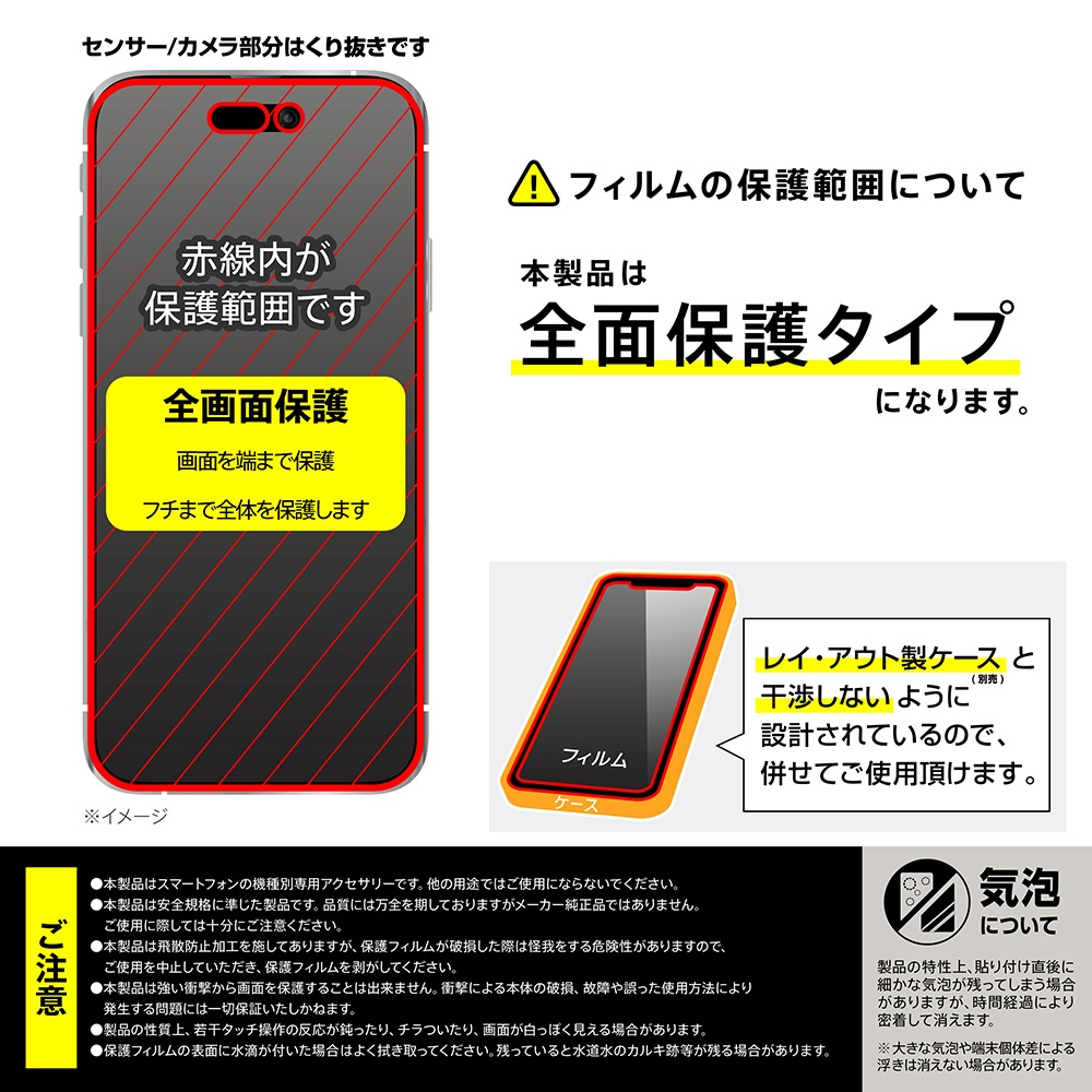 ガラスフィルム 全面保護 硬度10H 反射防止