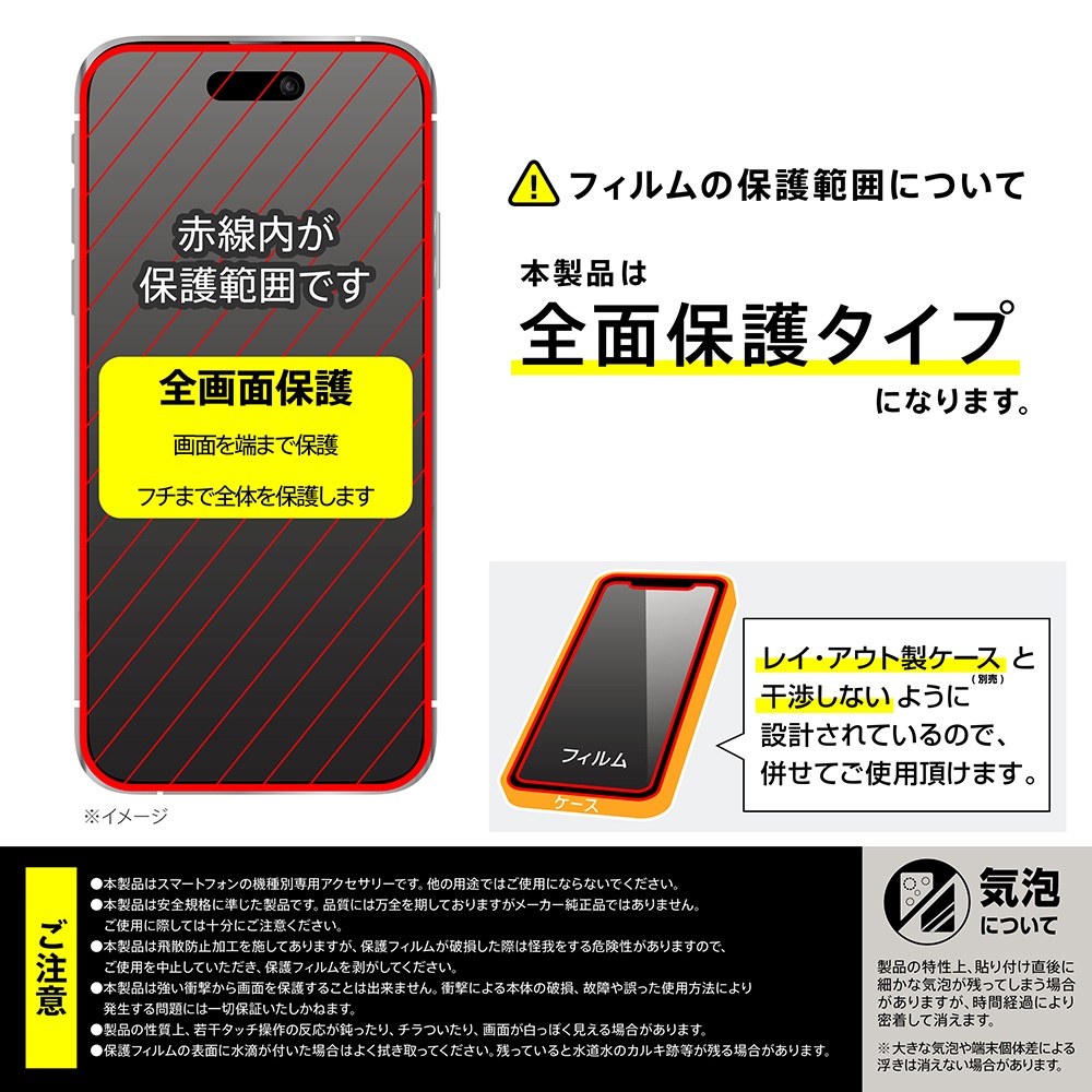 ガラスフィルム 全面保護 硬度10H 高透明