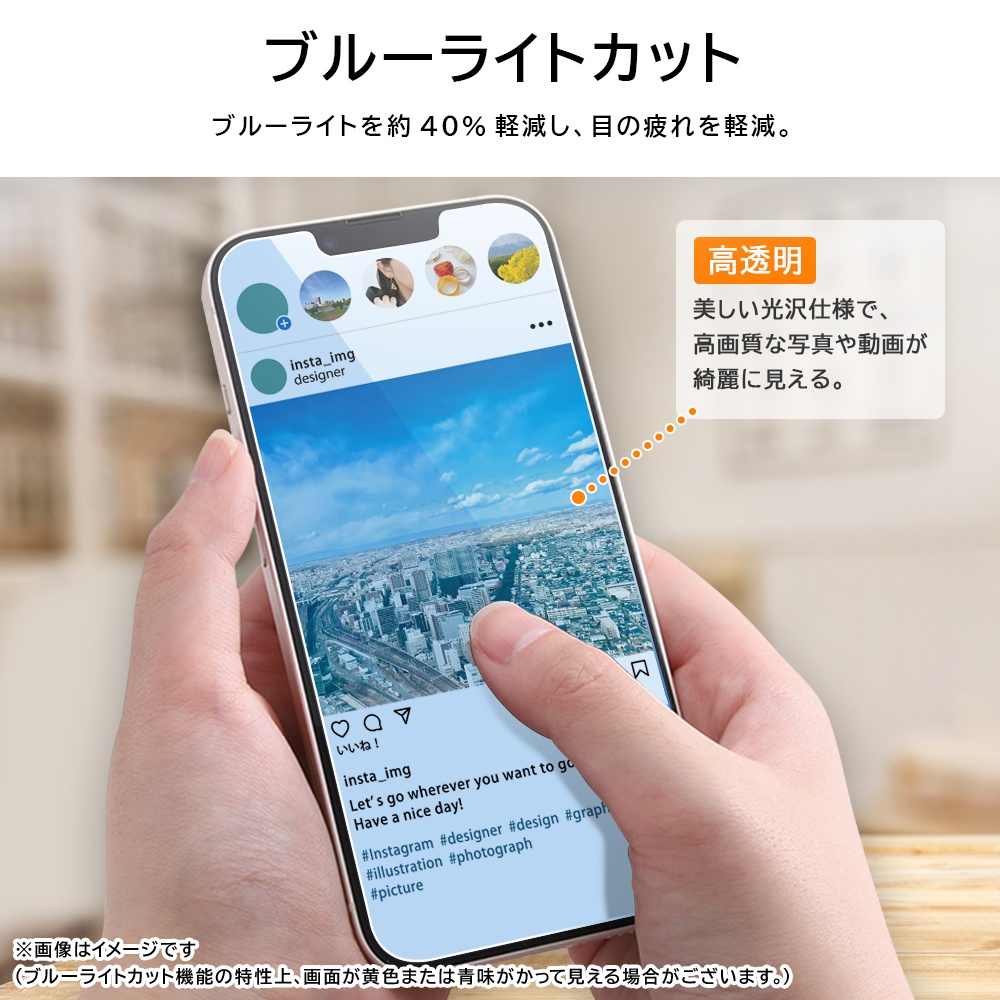 フィルム ブルーライトカット 高透明 耐衝撃 抗菌 抗ウィルス