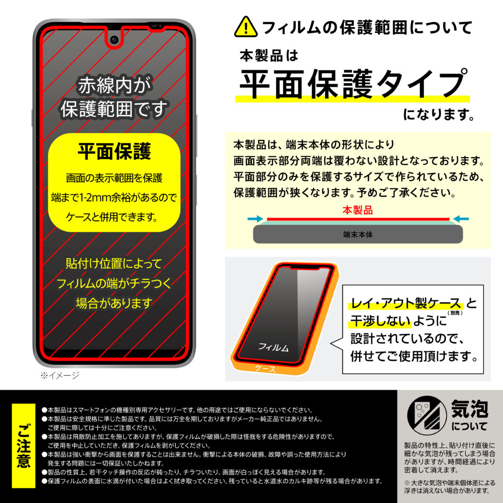 ガラスフィルム 失敗しない 超かんたん貼り付けキット付き 高透明
