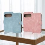 手帳型レザーケース Raffine むら染め ボタンベルト