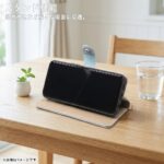 手帳型レザーケース Raffine むら染め ボタンベルト